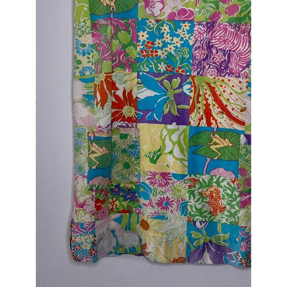 Vintage 1990s Lilly Pulitzer White Label Patchwork Dress Floral Print 8P AS IS - Picture 7 of 16